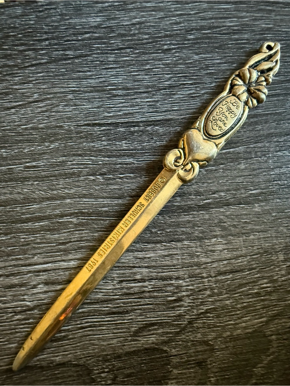 Vintage 1987 Robert Schuller Ministries Floral Letter Opener